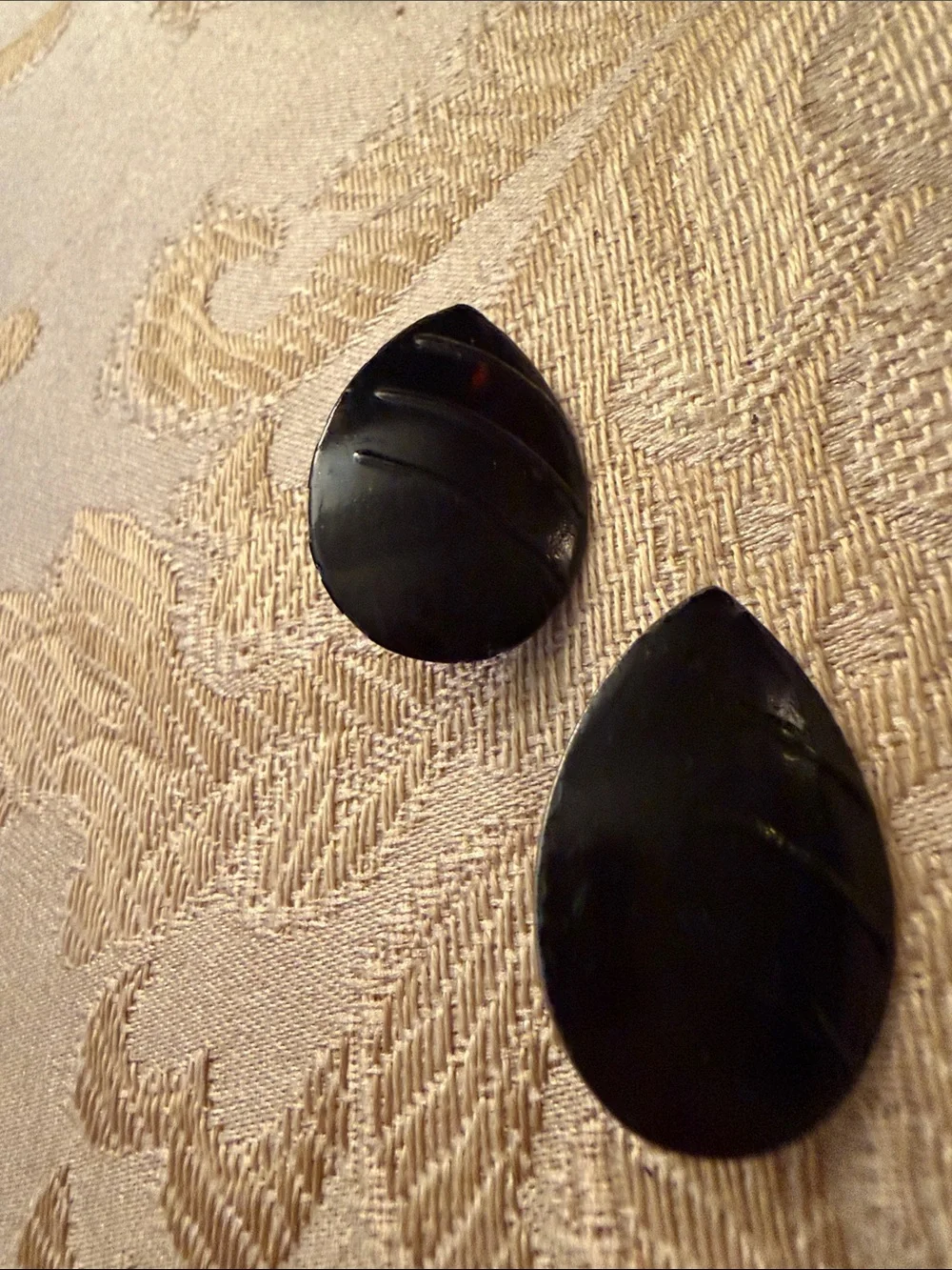 Vintage Clip on Black Earrings 5 pairs